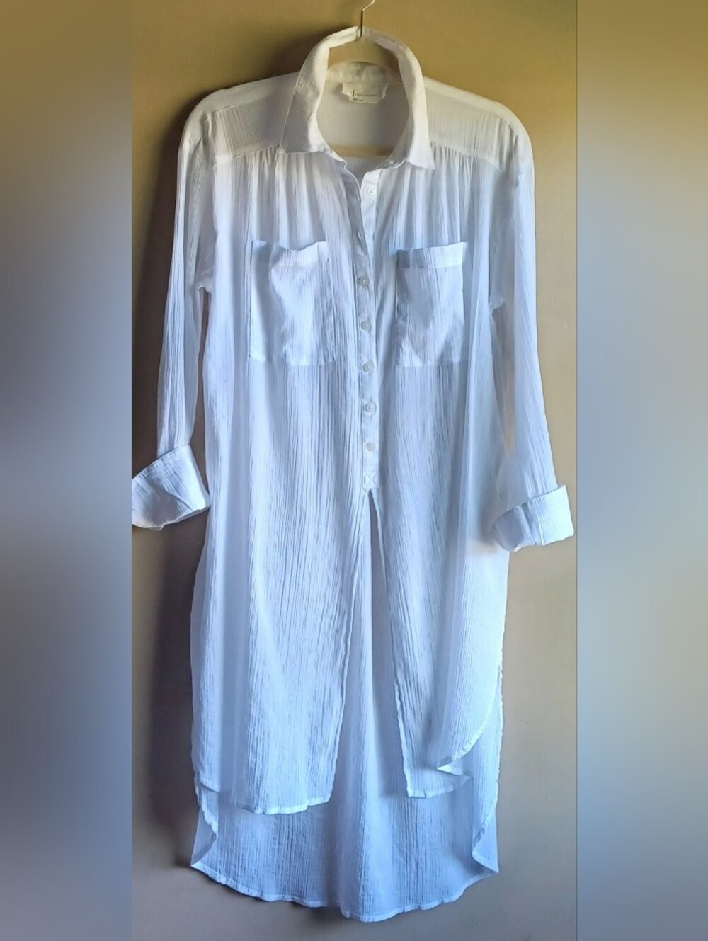 By ANTHROPOLOGIE Duster Tunic Shirt In White S